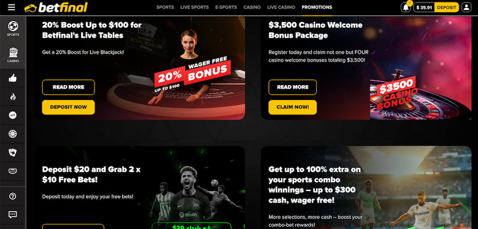 betfinal casino promotions page