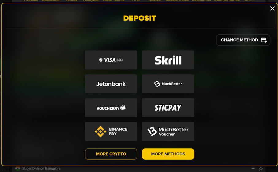 betfinal deposit page