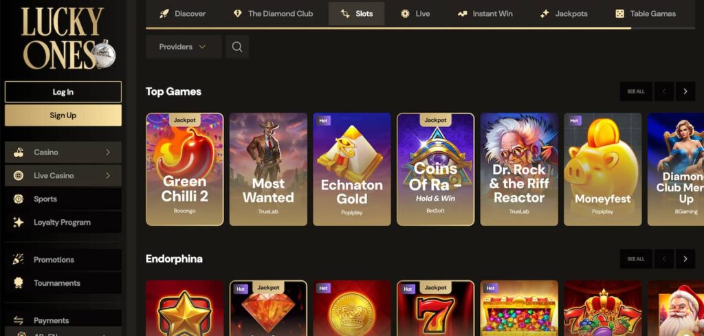 lucky ones casino section
