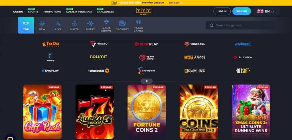 online casino section at yyy casino