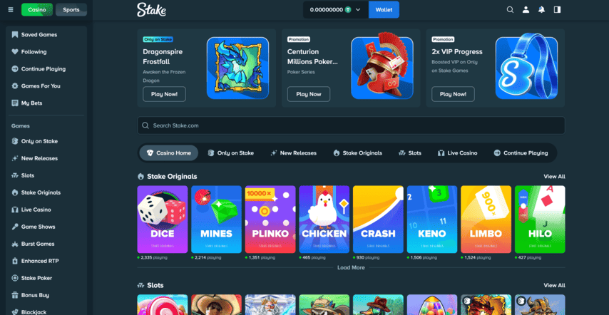 Casino Section - Stake Casino