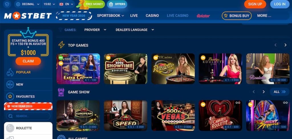 mostbet-live-casino-section